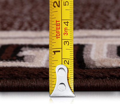 Brown Modern Border Design Area Rug 120X170 cm Soft Thick Pile Living ...