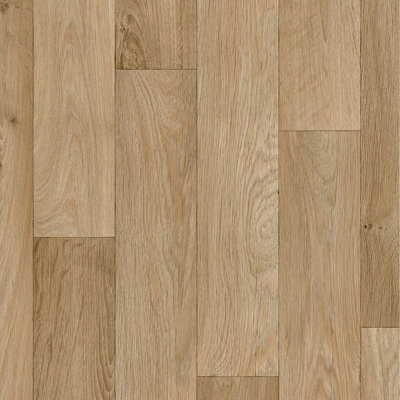 Brown Modern Wood Effect Anti-Slip Vinyl Flooring for Home, Shops, Offices, 3.8mm Thick Vinyl Sheet-3m(9'9") X 2m(6'6")-6m²