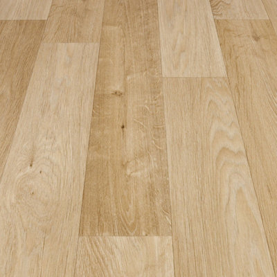 Brown Modern Wood Effect Anti-Slip Vinyl Flooring for Home, Shops, Offices, 3.8mm Thick Vinyl Sheet-3m(9'9") X 2m(6'6")-6m²