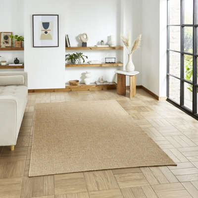 Brown Natural Abstract 2mm Thick Rug, Stain-Resistant Outdoor Rug for ...