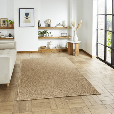 Brown Natural Abstract 2mm Thick Rug, Stain-Resistant Outdoor Rug for ...