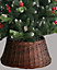 Brown Natural Wicker Christmas Tree Skirt Woven Wicker Tree Ring Cover 53cm
