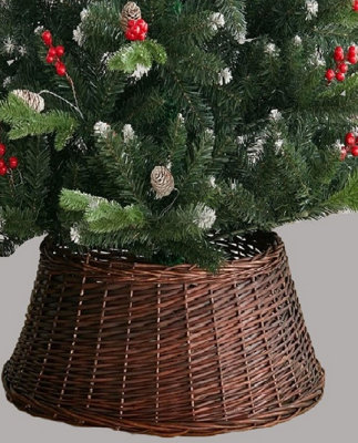 Brown Natural Wicker Christmas Tree Skirt Woven Wicker Tree Ring Cover 53cm Price Comparisons | Compare The Build