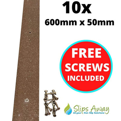 Brown Non Slip Decking Strips for Slippery Wooden Ramps and Decking by