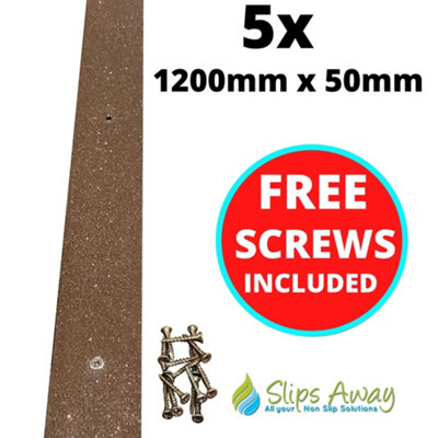 Brown Non Slip Decking Strips for Slippery Wooden Ramps and Decking by Slips Away