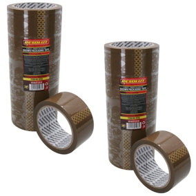 Brown Parcel Packaging Tape 48mm x 68 Metres per Roll Sealing Heavy Duty 12 Rolls