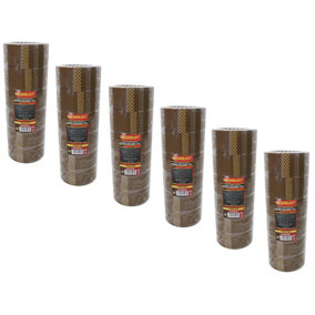 Brown Parcel Packaging Tape 48mm x 68 Metres per Roll Sealing Heavy Duty 36 Rolls