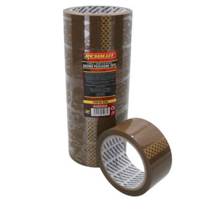 Brown Parcel Packaging Tape 48mm x 68 Metres per Roll Sealing Heavy Duty 6 Rolls