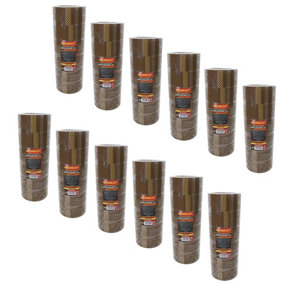 Brown Parcel Packaging Tape 48mm x 68 Metres per Roll Sealing Heavy Duty 72 Rolls