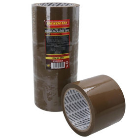Brown Parcel Packaging Tape 75mm x 68 Metres per Roll Sealing Heavy Duty 4 Rolls