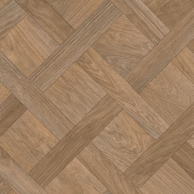 Brown Parquet Effect Anti-Slip Vinyl Flooring For LivingRoom, Kitchen, 3.8mm Vinyl Sheet-4m(13'1") X 2m(6'6")-8m²