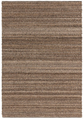 Brown Plain Handmade 4mm Thick Anti-Shed Rug For Bedroom, Dining Room ...