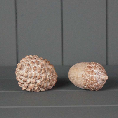 Brown Polyresin Autumnal Pinecone (7.5cm)