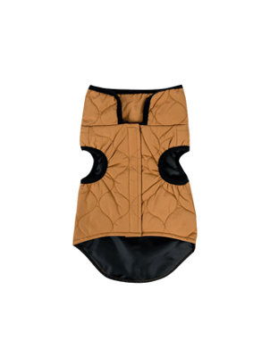 Brown Quilted Waterproof Dog Coat Large DIY at B&Q