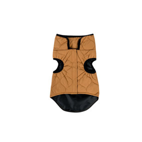 Brown Quilted Waterproof Dog Coat Large
