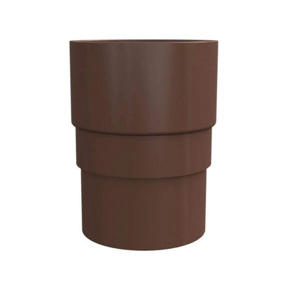 Brown Round 68mm Downpipe Straight Connector, Freeflow Rain Water Systems
