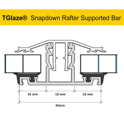 Brown Snapdown Rafter Supported TGlaze Glazing Bar for 10, 16 and 25mm Polycarbonate Roofing Sheets - 2.5m