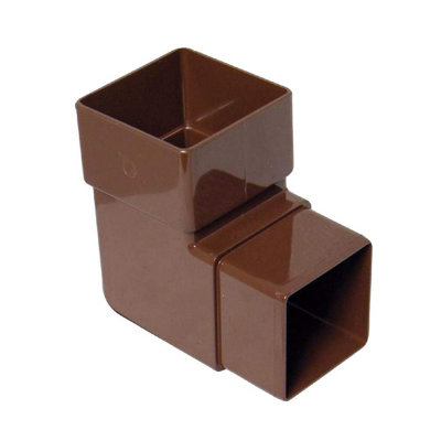 Brown Square Downpipe 92.5 Degree Offset Bend, Freeflow Rain Water Systems