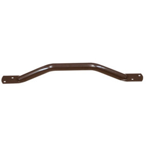 Brown Steel Pipe Grab Bar - 450mm Length - Rounded Safety Ends - Epoxy Coating