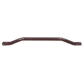 Brown Steel Pipe Grab Bar - 600mm Length - Rounded Safety Ends - Epoxy Coating