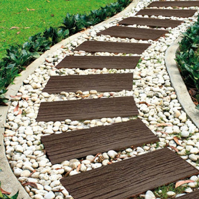 Brown Stepping Stone Steps Rail Road Sleepers Eco Friendly Durable Recycled Rubber Tyre (20)