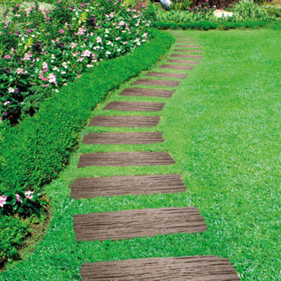 Brown Stepping Stone Steps Rail Road Sleepers Eco Friendly Durable Recycled Rubber Tyre (20)
