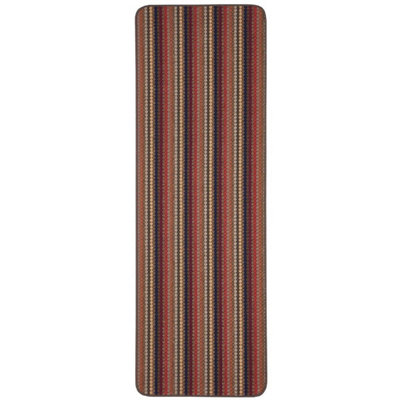 Brown Striped Dotted 8mm Thick Rectangle Mat For Bathroom, Kitchen ...
