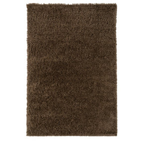 Brown Thick Soft Shaggy Area Rug 240x330cm