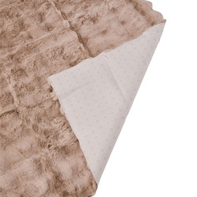 Brown Thickened Faux Rabbit Fur Knitted Sofa Cushion Cover/sofa