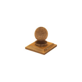 Brown Timber Fence Post Cap & Ball Finial 120 x 120mm - Fits 4 x 4" Square Posts (FREE DELIVERY)