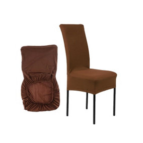 Brown Universal Dining Spandex Chair Cover, Pack of 1