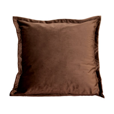Brown Velvet Edged Cushion Cover