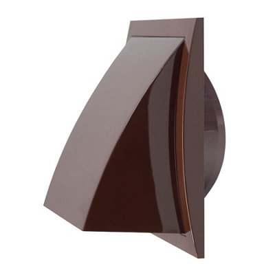 Brown Wall Outlet Cowl 150mm x 150mm / 100mm Duct Hose Flap