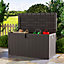 Brown Waterproof Plastic Large Outdoor Garden Storage Box Wood Effect Deck Box 397 L