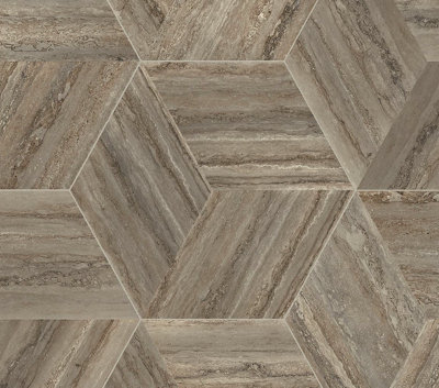 Brown Wood Effect Anti-Slip Vinyl Flooring for Dining Room, Kitchen & Living Room 7m X 4m (28m²)
