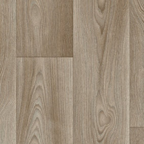 Brown Wood Effect Anti-Slip Vinyl Flooring For DiningRoom LivngRoom Hallways And Kitchen Use-3m X 4m (12m²)