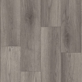 Brown Wood Effect Anti-Slip Vinyl Flooring for Living Room, Kitchen & Dining Room 3m X 2m (6m²)