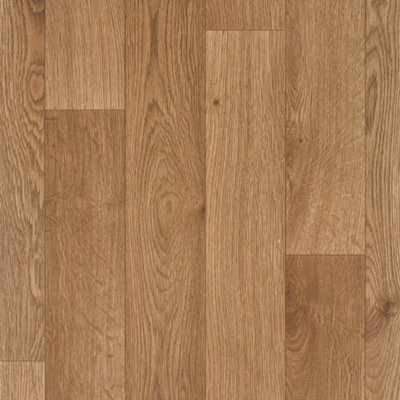 Brown Wood Effect Anti-Slip Vinyl Flooring For LivingRoom, Hallways, Kitchen, 2.3mm Thick Vinyl Sheet-9m(29'5") X 3m(9'9")-27m²