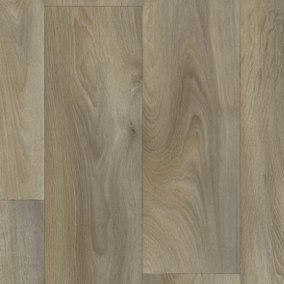 Brown Wood Effect Anti-Slip Vinyl Flooring For LivingRoom, Kitchen, 1.90mm Vinyl Sheet-1m(3'3") X 3m(9'9")-3m²