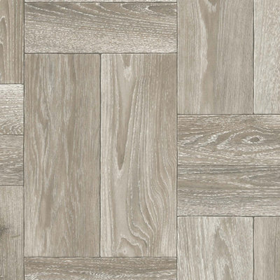 Brown Wood Effect Anti-Slip Vinyl Flooring For LivingRoom, Kitchen, 1.90mm Vinyl Sheet-2m(6'6") X 2m(6'6")-4m²