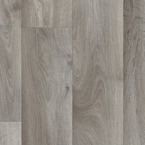 Brown Wood Effect Anti-Slip Vinyl Flooring For LivingRoom, Kitchen, 2.4mm Cushion Backed Vinyl Sheet-1m(3'3") X 3m(9'9")-3m²