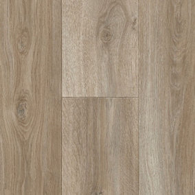 Brown Wood Effect Anti Slip Vinyl Sheet Flooring For Kitchen Bathroom Living Room Dining Room-1m(3'3") X 3m(9'9")-3m²