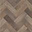 Brown Wood Effect Anti-Slip Vinyl Sheet for Living Room, Kitchen & Dining Room 2m X 3m (6m²)