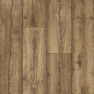 Brown Wood Effect Vinyl Flooring For DiningRoom LivingRoom Conservatory And Kitchen Use-2m X 2m (4m²)