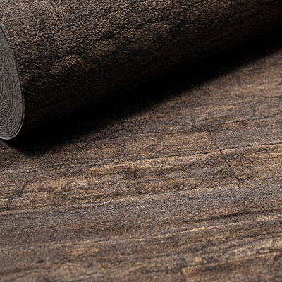 Brown Wood Effect Wallpaper Textured Thick Vinyl Paste The Wall