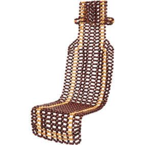 Brown Wooden beaded seat cover - Wood Beaded Car Seat Beads - Massage Comfortable Wooden Seat Cushion - 145cm Long and 40cm Wide