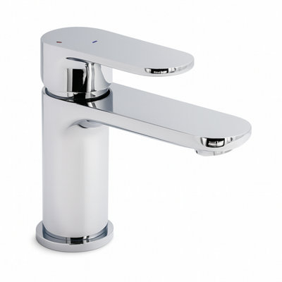 Broxa Curve Mini Mono Basin Mixer Tap Chrome - Compact Modern Bathroom ...