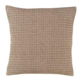 Bruges Filled Cushion With Geo Waffle Texture