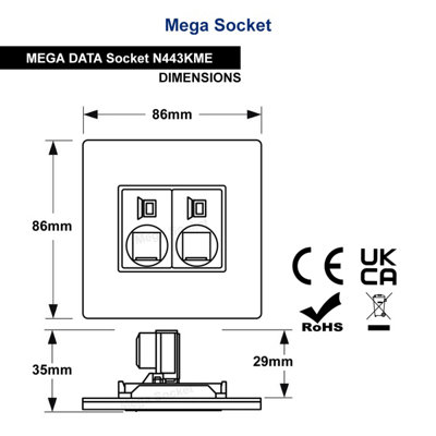 Brushed Antique Brass 2 Gang Double Ethernet Port Data Socket CAT 5 ...