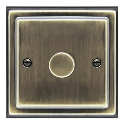 Brushed Antique Brass Dimmer Switch 1 Gang Single Pole 5-100w BE352KME